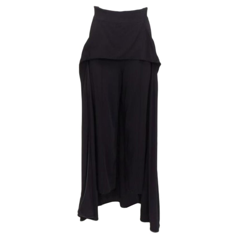 MATICEVSKI 2019 Manner black viscose blend skirt front cropped trousers  AU10 L For Sale