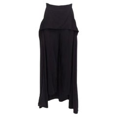 MATICEVSKI 2019 Manner black viscose blend skirt front cropped trousers  AU10 L