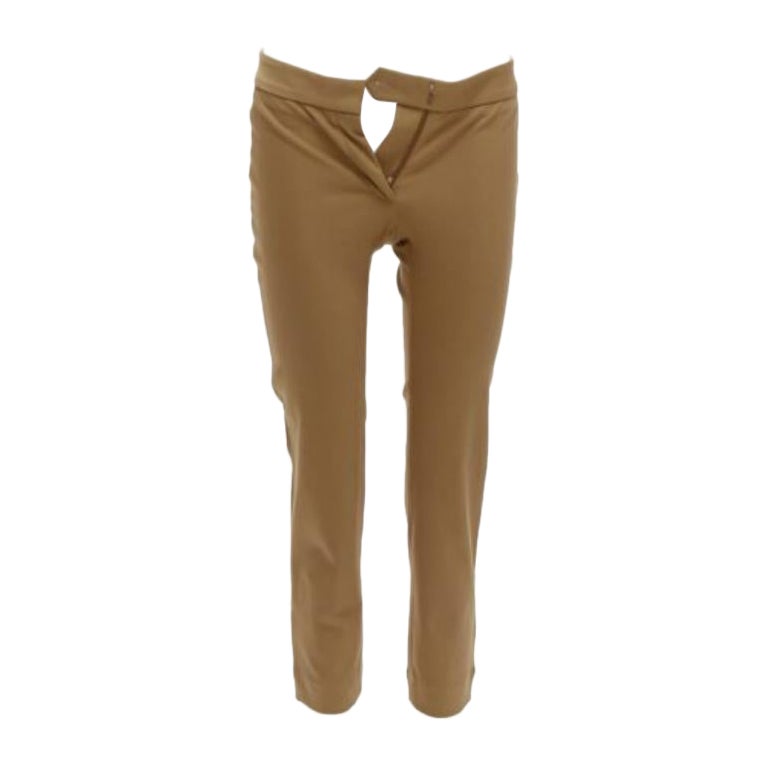 STELLA MCCARTNEY pantaloni elasticizzati in misto cotone marrone scuro IT38 XS in vendita