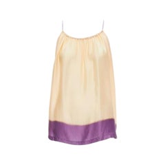 DRIES VAN NOTEN 100% silk beige purple dip dye hem slip vest top M