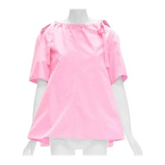 Marni rosa 100% cotone collo a trapezio con coulisse laterale IT36 XXS
