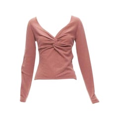 VALENTINO blush pink virgin wool blend twist front sweater top IT42 M