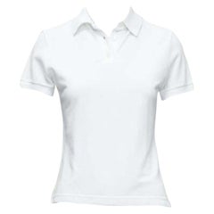 HERMES weißes Baumwoll-Piqué H mit gesticktem Logo Slim Fit Poloshirt S