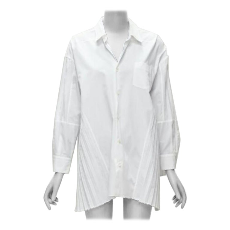JUNYA WATANABE 2018 white accordion pleat side tunic shirt XS
