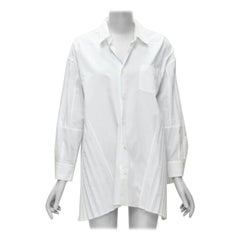 JUNYA WATANabe 2018 camicia a tunica bianca con pieghe laterali a fisarmonica XS