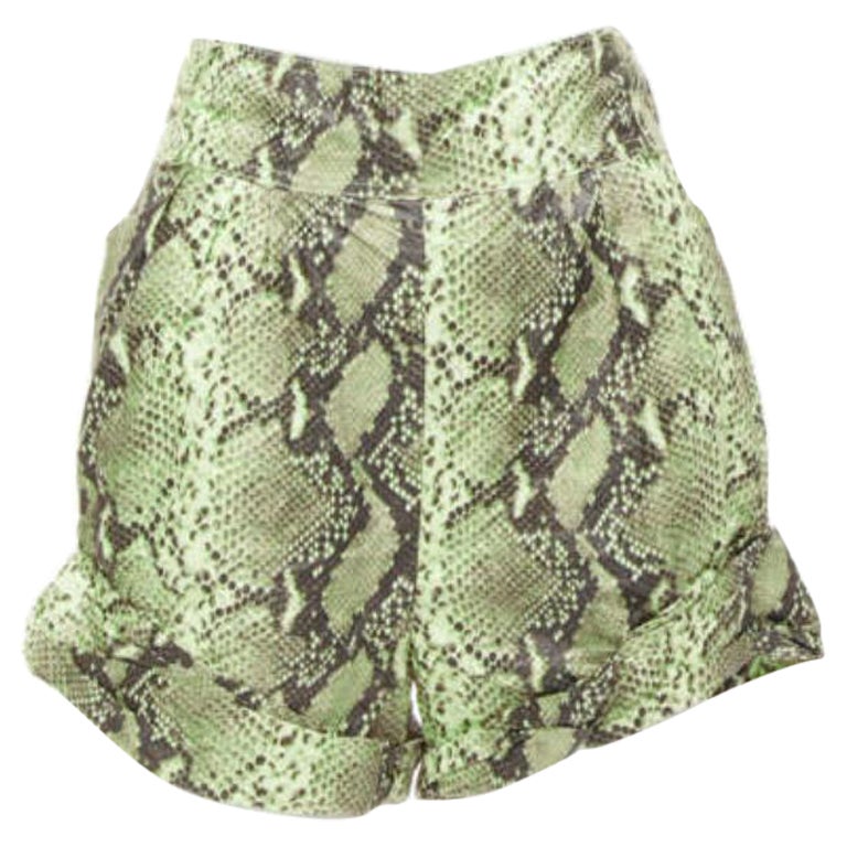 PHILOSOPHY beige scaled print paper effect high waist cuffed shorts IT38 XS