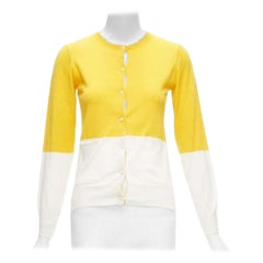 STELLA MCCARTNEY gelb weißer Colorblock-Baumwollpullover mit Taschen, 12 Jahre