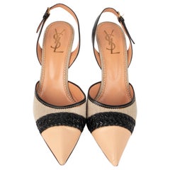 Yves Saint Laurent Canvas and Leather Stilettoes