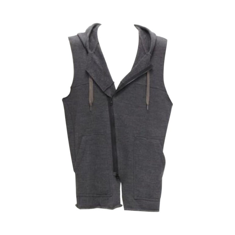 UNDERCOVER 2007 chaleco con capucha y mangas de borde crudo en mezcla de lana y angora JP3 L en venta