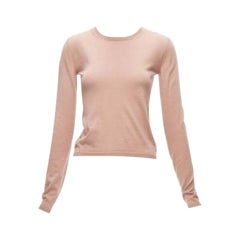 MIU MIU blush pink lux shine crew neck long sleeve knit sweater IT38 M
