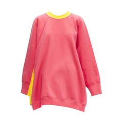OLD CELINE Phoebe Philo 2018 rosa amarillo contraste espalda sudadera oversize XS