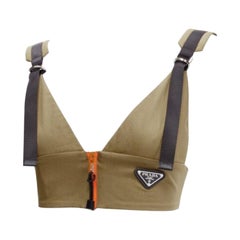 PRADA 2021 orange zippé kaki vert technique soutien-gorge IT40 S