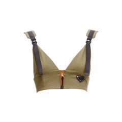 PRADA 2021 orange zippé kaki vert technique soutien-gorge IT38 XS