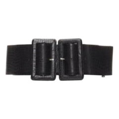 TOGA ARCHIVES black wide embossed leather buckle statement belt
