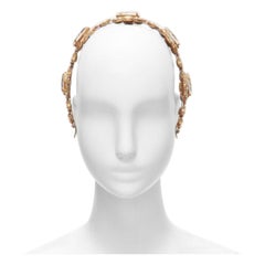 rare MEADHAM KIRCHHOFF Lilien Czech Runway crystals pearl bronze alice headband