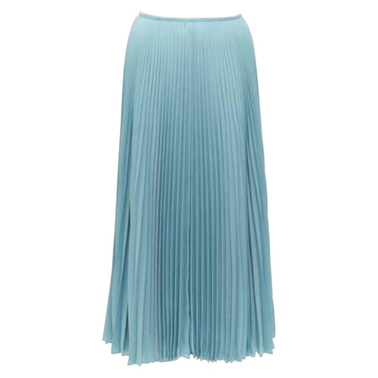 JOSEPH Abbot blue accordion pleats center seam round table skirt FR34 XS For Sale