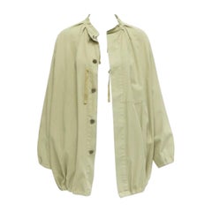 TICCA washed green 100% cotton tie collar centre parka jacket
