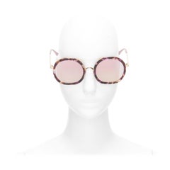 STEPHANE CHRISTIAN Drugduck  braune schildpatt lila reflektierende runde sonnenbrille