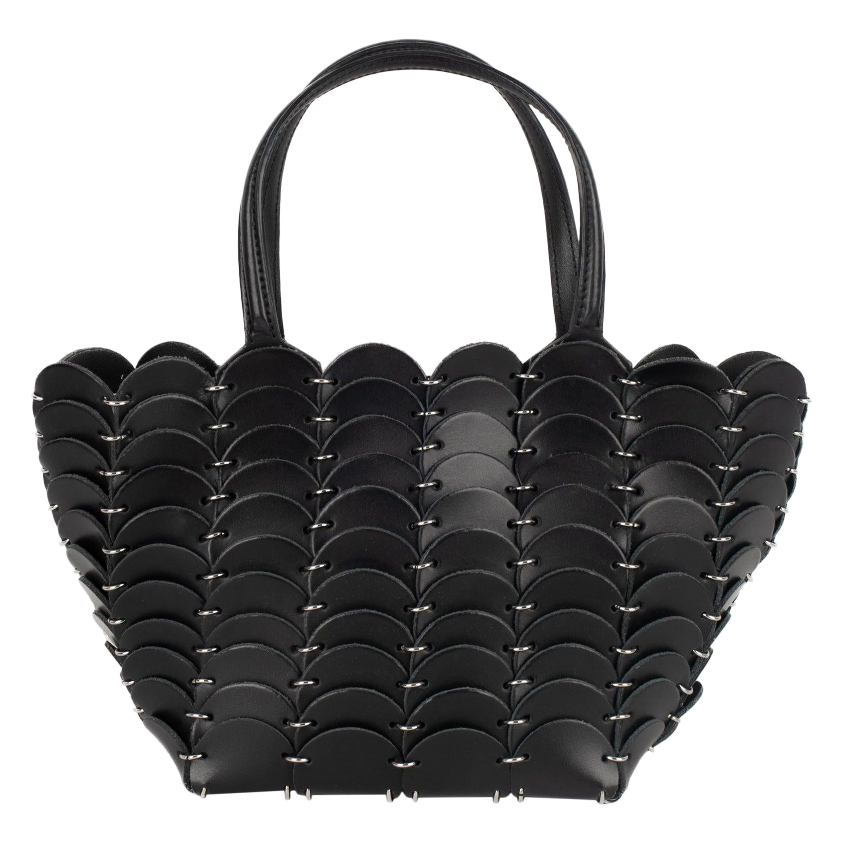 Paco Rabanne Black Leather Bag For Sale