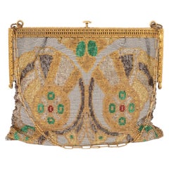Vintage Tiny Minaudiere Embroidered Pearl Bag