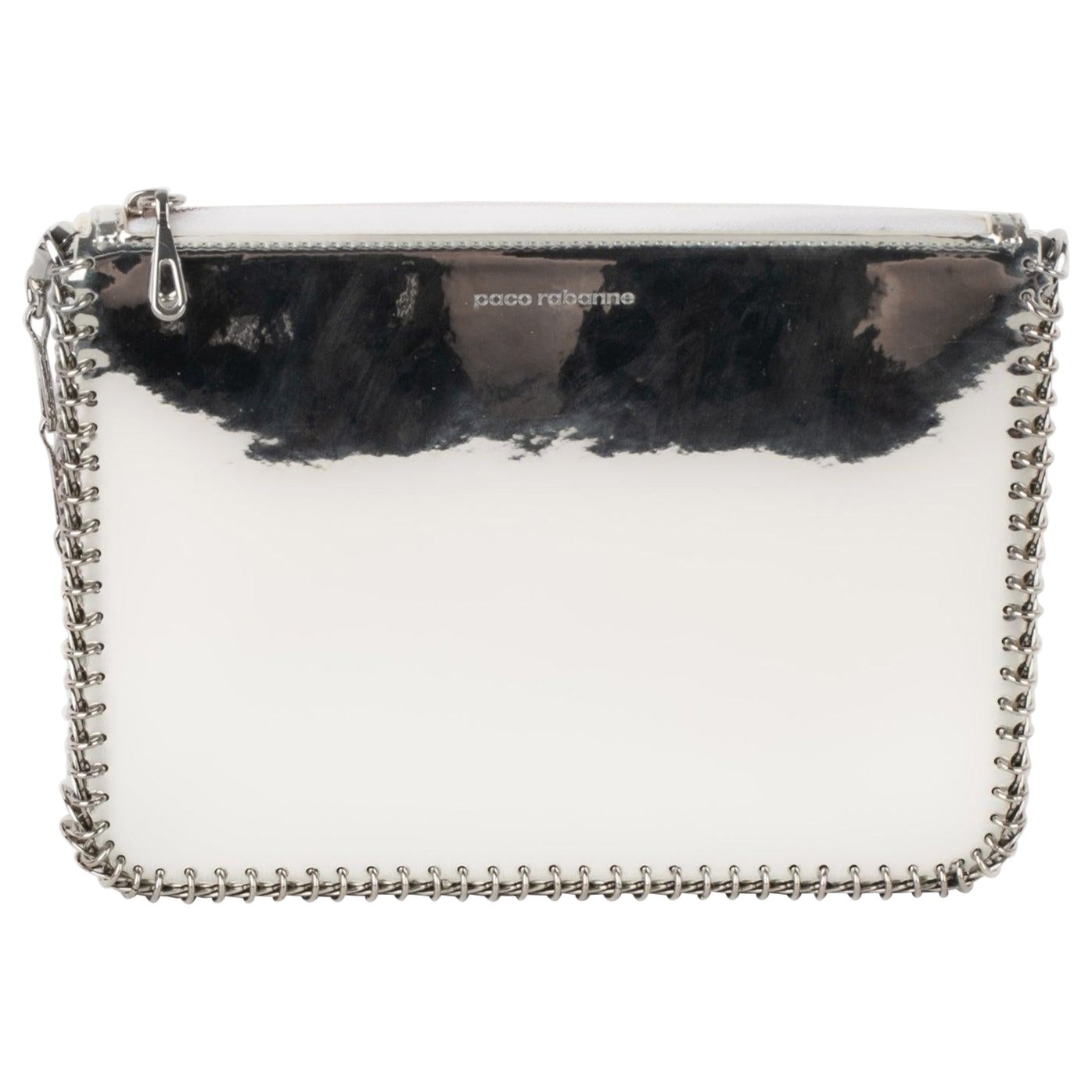 Paco Rabanne Silvery Leather Bag For Sale