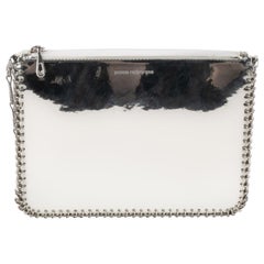 Paco Rabanne Silberne Ledertasche