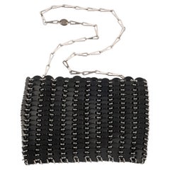 Paco Rabanne Pastilles Tasche aus schwarzem Leder, 2019