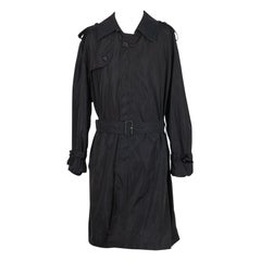 Trench da uomo Burberry nero con cintura