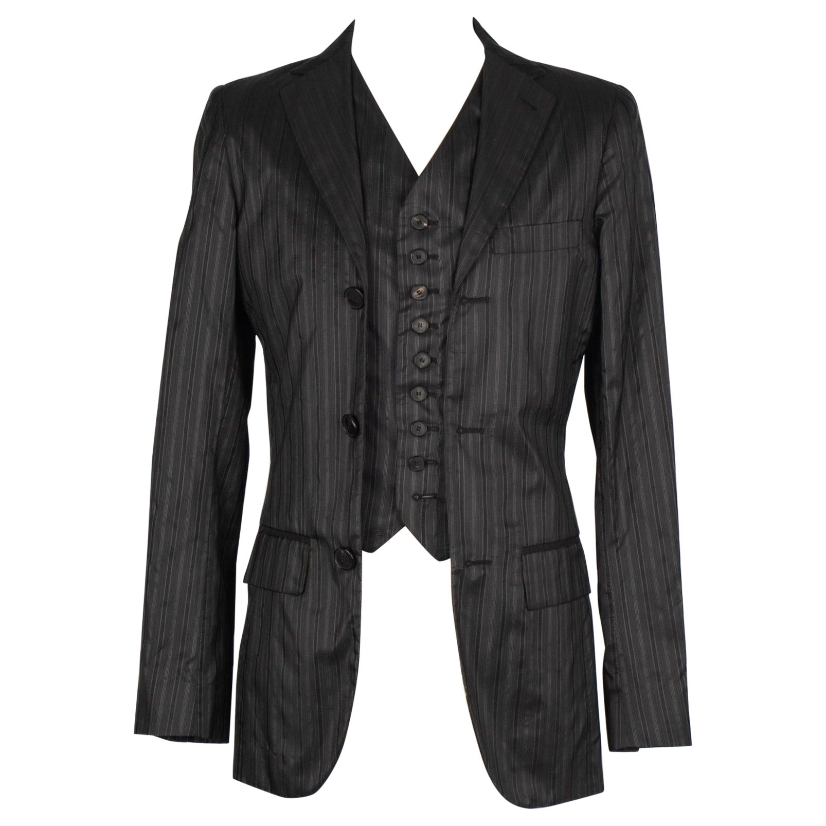 Jean Paul Gaultier Chaqueta de seda negra para hombre en venta