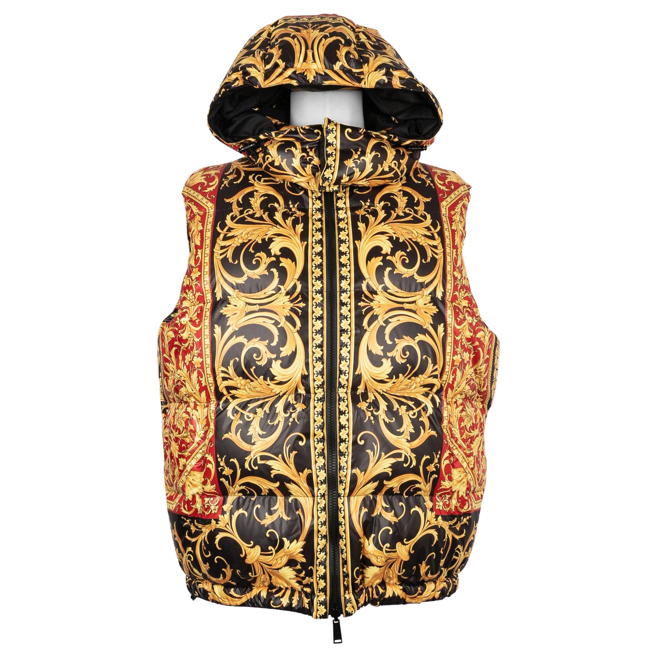 Versace Men's Black Reversible Down Jacket For Sale