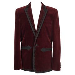 Chaqueta de terciopelo burdeos para hombre Saint Laurent