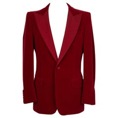 Yves Saint Laurent Men's Red Velvet Jacket