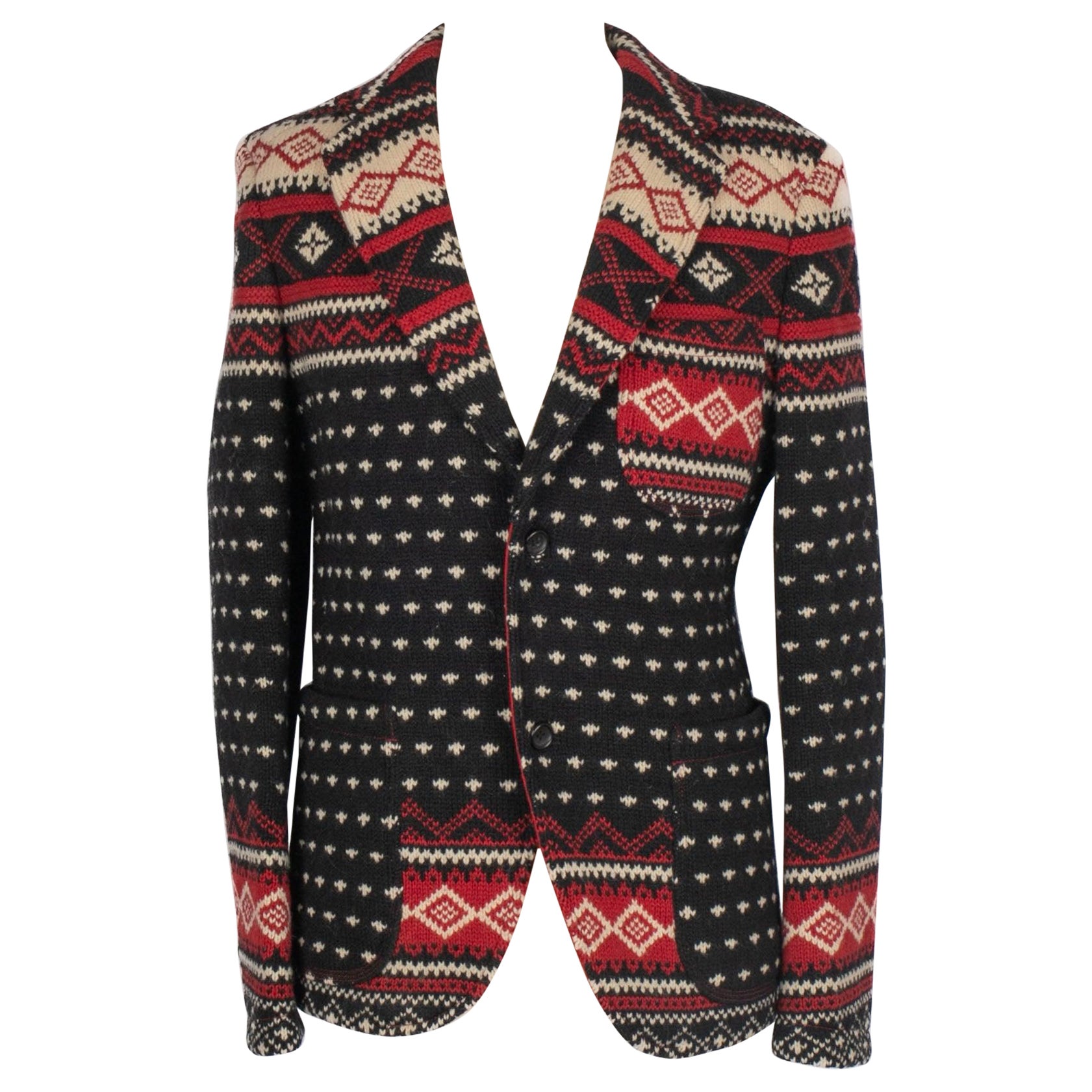 Comme Des Garçons Blended Wool And Cotton Jacket For Sale