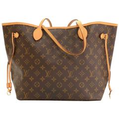 Used Louis Vuitton Neverfull MM Monogram Canvas Shoulder Tote Bag
