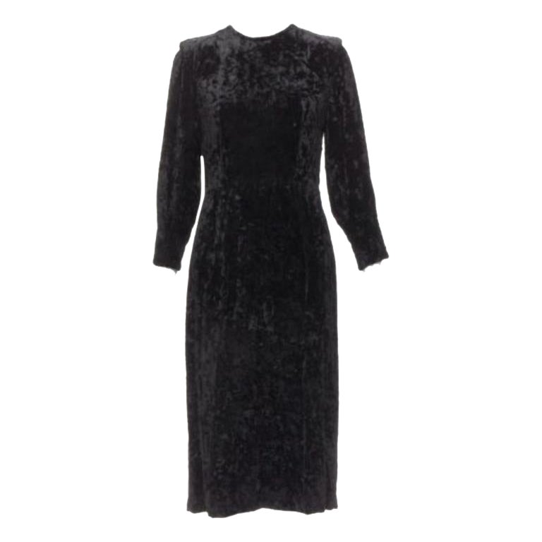 TOGA ARCHIVES PULLA black crushed velvet twill layered tie back zip dress FR36 S For Sale