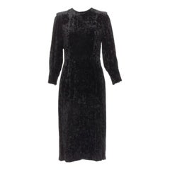 TOGA ARCHIVES PULLA black crushed velvet twill layered tie back zip dress FR36 S