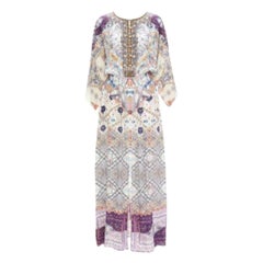 CAMILLA 2016 Tales Of Tatiana Vestido estampado floral embellecido 100% seda S