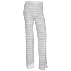 Beautiful Pure White Missoni Crochet Knit Pants