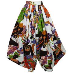 Yves Saint Laurent YSL Vintage 1991 Rare Runway Leon Baskt Print Harem Pants