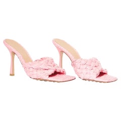 Sandali Botteva Veneta Mules Rafia Rosa