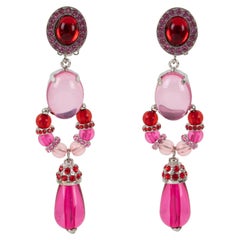 Carlo Zini Milano Pink Jeweled Earrings