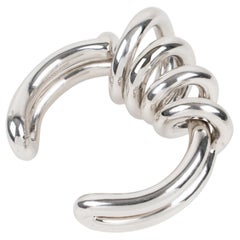 Paco Rabanne Bracciale futuristico in metallo cromato Bangle Collezione Autunno 2014