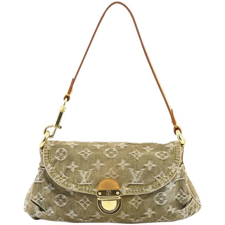 Louis Vuitton Pleaty Handbag Denim Mini