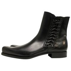 Sergio Rossi Black Leather Ankle Boots 12