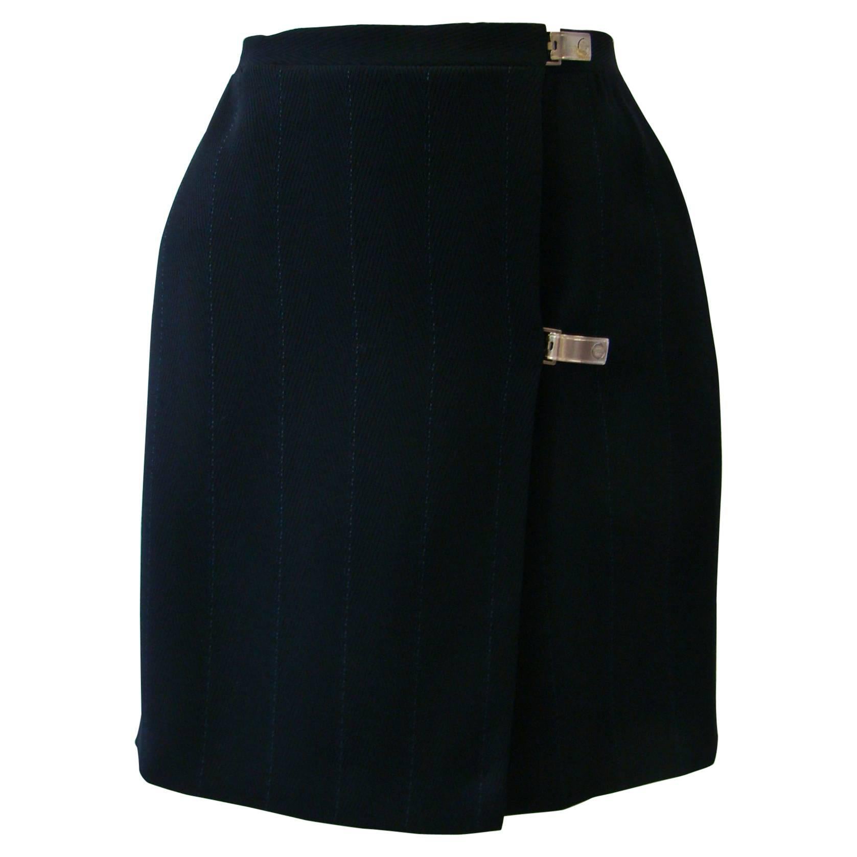 Gianni Versace Couture Wrap Up Mini Skirt For Sale