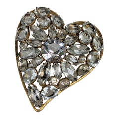 Vogue Sterling Vermeil Retro Crystal Heart