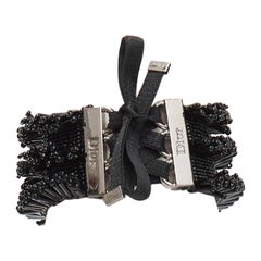 rare CHRISTIAN DIOR John Galliano Vintage black beaded corset tie bracelet