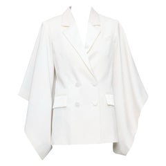 RACIL Kyoto Kimono crema con stampa in raso, foderato, con maniche a mantellina e giacca da smoking