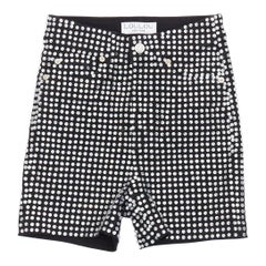 LOU LOU COUTURE black clear glass crystal encrusted cotton high waiste shorts XS