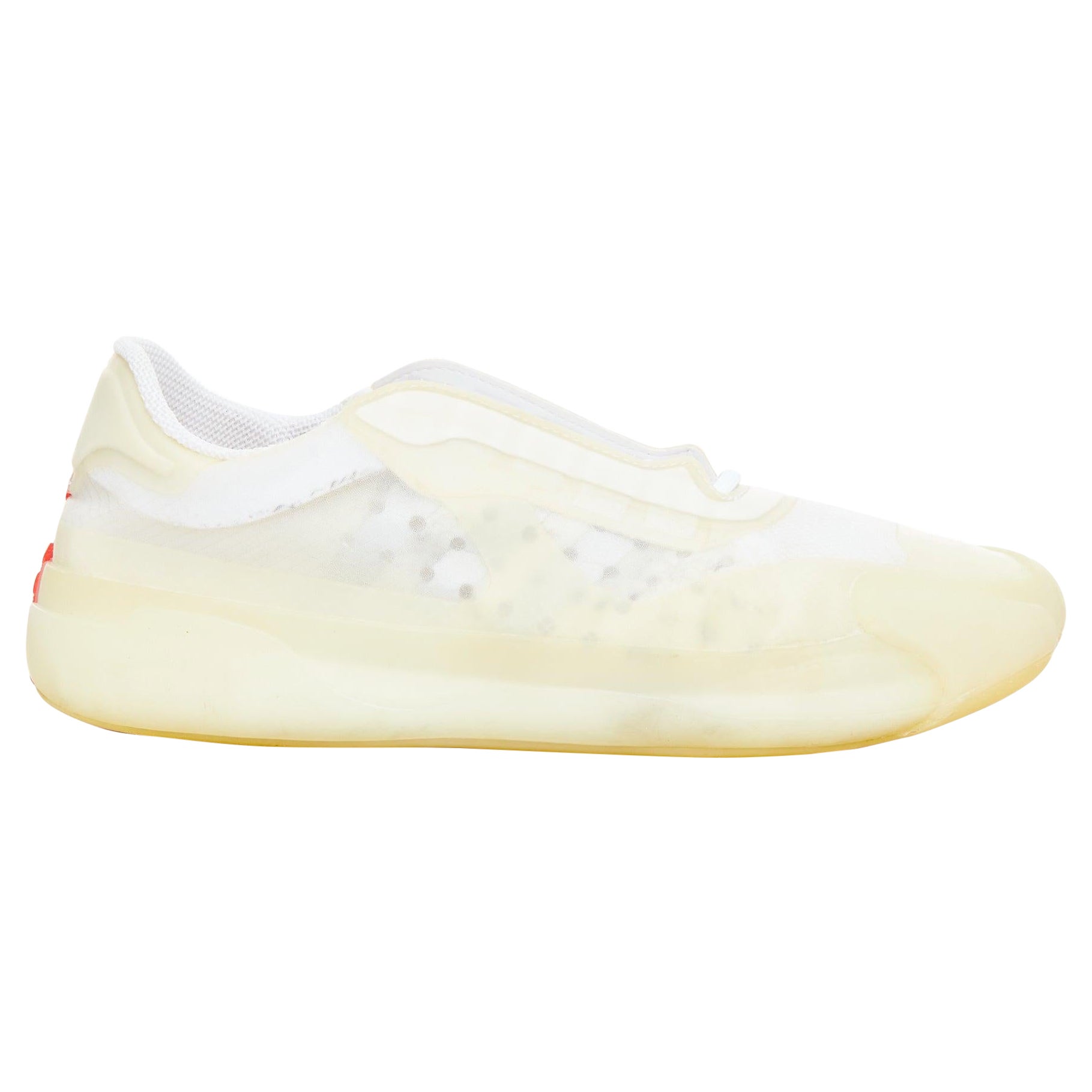 PRADA ADIDAS Luna Rossa 21 white clear rubber mesh sneakers US6.5 EU36.5 en vente